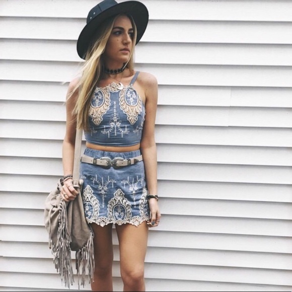 LF Pants - LF Denim Lace Set